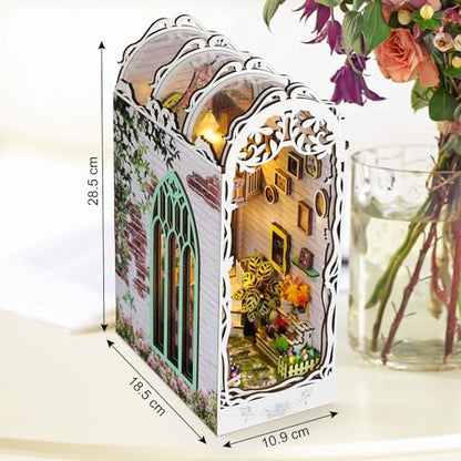 Book Nook Kit, Miniature Kit 3D Wooden Puzzle for Adults, Garden
