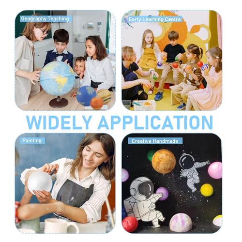 24PCS Solar System Model Foam Ball Project Kit, Planet Model Crafts Includes 14 Sized Polystyrene Spheres Balls, 9.5" Bamboo Sticks for School Science Projects