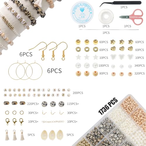 Jewelry Making Supplies Kit, Bracelet Making Kit, Natural Stone Beads - color: Dalmatian Jasper