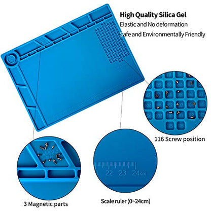 Kaisiking Magnetic Soldering Mat for Electronics Repair, 13.8 x 9.8 inch - color: 140 Soldering Mat Kit
