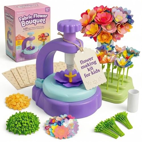 Fabric Flower Bouquets Toys, DIY Craft Kits Toys for Kids - Flowers Market Toy, Build Your Flower Bouquet, Arts & Crafts for 3+ Year Toddler Girl, Educational Activity Preschool B-Day Gifts