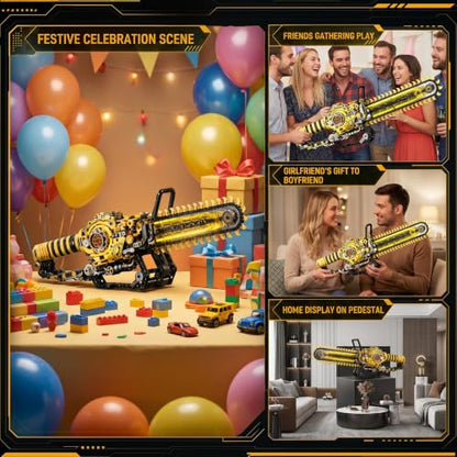 Mechanical Chainsaw Building Set 1096 Pcs - color: Mechanical Chainsaw