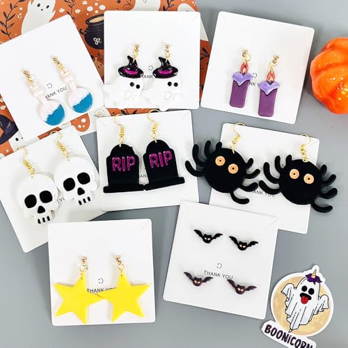 Xaekicr Halloween Polymer Clay Cutters Set – 8Pcs Clay Earring Cutters for Polymer Clay Jewelry, Ghost Bat Skull Pumpkin Shapes Clay Tools and Molds for DIY Crafts - color: A color
