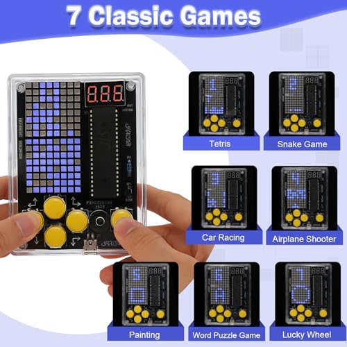 7-Game LED Soldering Kit DIY Arcade Console STEM Gift Ages 7-14