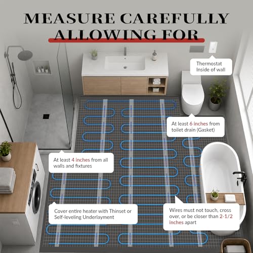 MAXKOSKO 10 sq ft Radiant Floor Heating System & Programmable Thermostat - size: 10 sq.ft.