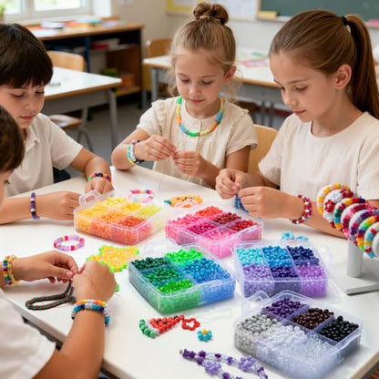 Simetufy 6000Pcs Pony Beads 30 Colors Kandi Beads Bulk for Bracelet Making