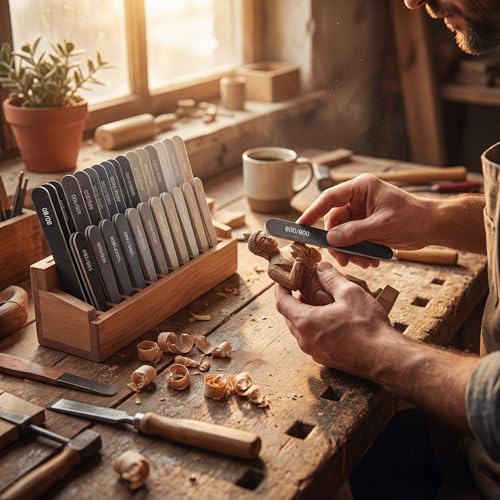Honoson 20 Pcs Sanding Sticks Model, Low and High Grits, Water Drop Style - style: Water Drop Style