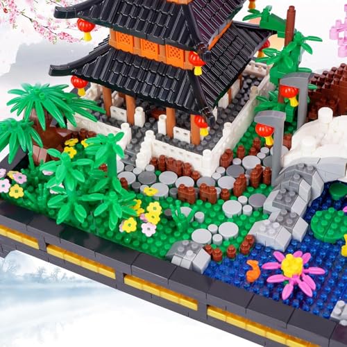 Japanese Zen Garden Micro Brick Building Set (2805 Pieces) – Tranquil Garden Model Educational Toy Gift for Kids and Adults - color: Japanese Zen Garden