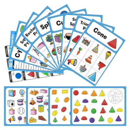 60 Pieces 3D Shapes for Teaching, Light Table Manipulatives