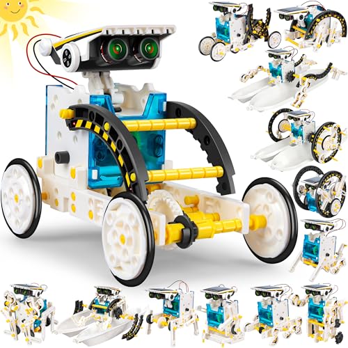 STEM 13-in-1 Solar Power Robots Toy,Educational Experiment DIY Robotics Kit - color: White1