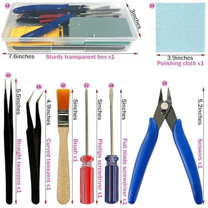 Modeler Basic Tools Kit Hobby Building Tools with Plastic Case