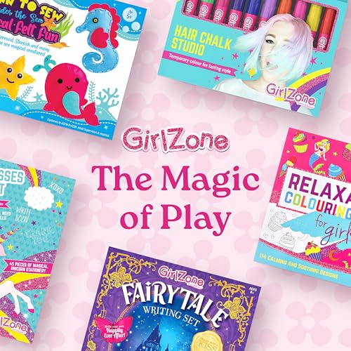 GirlZone Under the Sea Sewing Kit for Kids, Easy Embroidery & Felt Crafts, Make Adorable Sea Creatures with Pre-Punched Shapes & Patterns, Creative Sewing Kit for Kids Ages 3–14