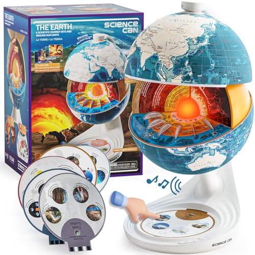 Science Can Globe for Kids, 8" Interactive Globe, STEM Toys for 5 Year Old