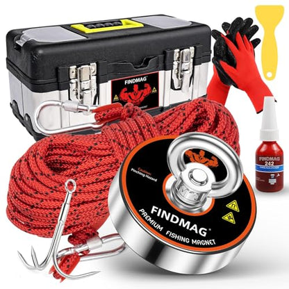 FINDMAG 700 LBS Magnet Fishing, 2.95 Inch Strong Fishing Magnet Kit - color: Rectangular Toolbox, size: 2.95 inches(75mm)-700lb