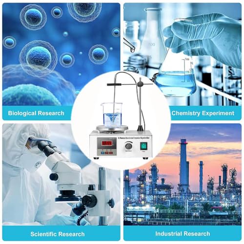 Magnetic Stirrer Hot Plate with Magnetic Stir Bar Heating Power Hot Plate Stirrer with LED Digital Display for Mixing & Stirring in Lab 0-2000RPM Speed Adjusting 1000ml Capacity(110V 200W)