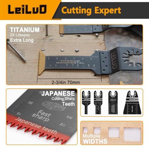 LEILUO 158Pcs Multitool Blades Kit, Oscillating Tool Blades & Saw Blades