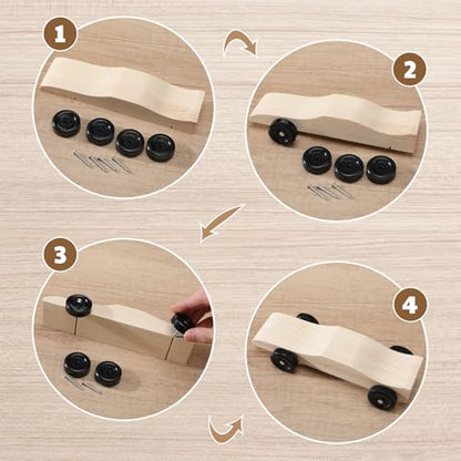 6 Sets Derby Car Kits, Pre-Cut Muscle Car Body