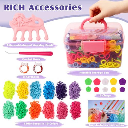 DPAPDI Bracelet Making Kit Toys for Kids, Girls Crafts for Ages 6-12 - color: Loom Bracelets Kit