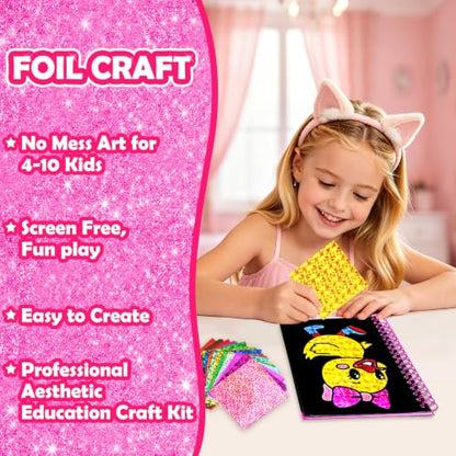 FUNNYB&G Foil Art Craft Kit for Kids, Sparkly Birthday Gift Toy for Kids - style: Cute Pet