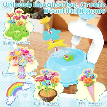 Kufanda Arts and Crafts for Kids 4-6, Toddler & Creative Fabric Flower Bouquets Toys for 4-8 Year Old Kids, for Granddaughters & Craft Lovers, Educational Fun DIY Activity Set - color: Blue