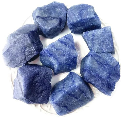 Zenkeeper 1 Lb Large Rough Blue Aventurine Stone, Natural Blue Aventurine Crystal Stone Mineral Specimen Gemstone Healing Crystals and Stones - color: Blue Aventurine