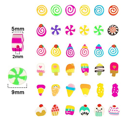 200PCS 10mm Colorful Candy Polymer Clay Beads Bulk for Jewelry Making Craft - color: Clay Candy