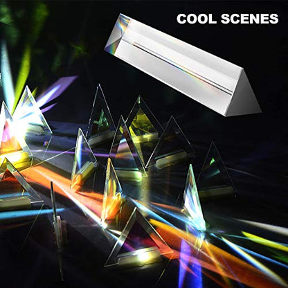 2 Pack 6-inch Crystal Optical Glass Triangular Prism