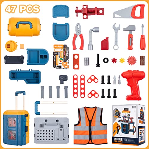Kids Tool Bench with Tool Box & Electric Drill, Toddler Tool Set - color: Tool Bench Playset