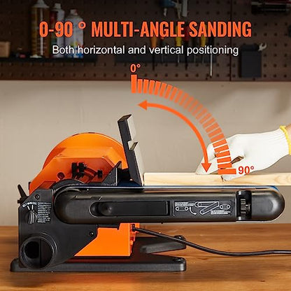 VEVOR Professional 4 x 36 in. Belt Sander with 8" Disc Sander, 5A Induction Motor Cast Aluminum Worktable for Woodworking, Metalworking - size: 8" Disc & 4" x 36" Belt Sander Combo