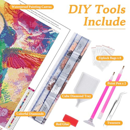 Diamond Art Kits for Adults & Beginners, Hummingbird Diamond Painting Kit - color: HMDPUS-26101