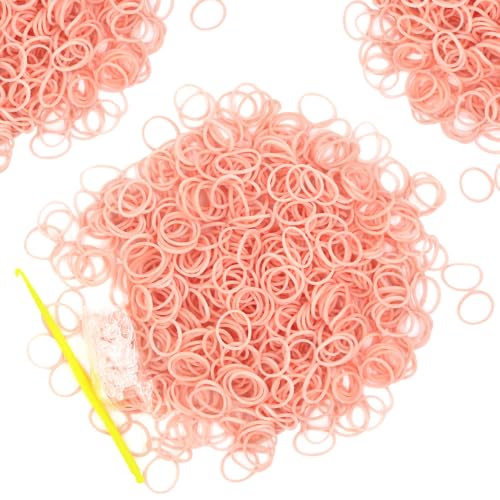 6000-Pack Rubber Loom Bands Making Kit,50PCS S-Clips10-Hooks,Colorful Rubber Bands Refill Kits for Weaving DIY Crafting Gift (Flesh) - color: Flesh