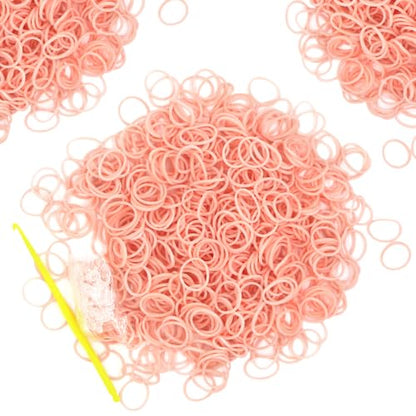 6000-Pack Rubber Loom Bands Making Kit,50PCS S-Clips10-Hooks,Colorful Rubber Bands Refill Kits for Weaving DIY Crafting Gift (Flesh) - color: Flesh