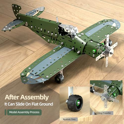 Model Airplane STEM Building Projects Toys - DIY Building STEM Projects Toys for Kids Boys Girls Ages 8-12-16, Assembly Science Kit Model Plane Birthday Gift Toys for Kids Boys 8 9 10 11 12 Years Old - style: 821-1