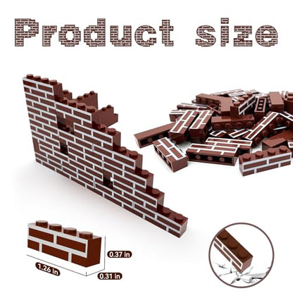 40PCS Classic Wall Building Bricks 1x4 Brown Color, Compatible with Lego Part, ABS Material, Creative Building Sets for Home, School & DIY STEM Projects, Construction Toy for Kid Age 6 7 8 9 10 11 12 - color: Brown 40pcs
