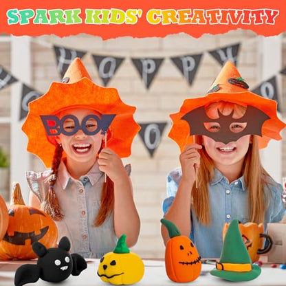 VioraWhite 144 Pcs Air Dry Clay Bulk 76 oz Halloween DIY Modeling Clay Kit - color: Halloween Color