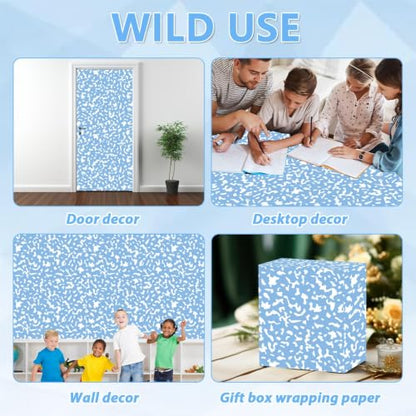 Composition Blue Bulletin Board Paper Roll Blue Dot Bulletin Board Background Paper Fade Resistant Classroom Decoration Poster for Art Craft DIY Projects Home Office Wall Party Supplies 17.7in x 20ft - style: Composition Blue
