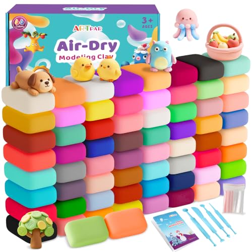 ARTPAR Air Dry Clay 66 Colors,Modeling Clay for Kids,DIY Molding Magic Clay - color: 66 Colors