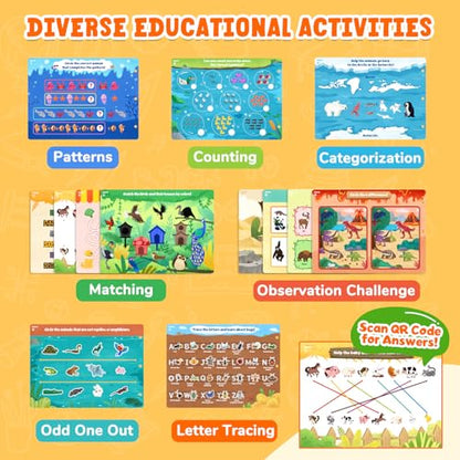 JoyCat Seek & Find Game Book - Animal Preschool Learning Activity - style: 4. Seek & Find Animals