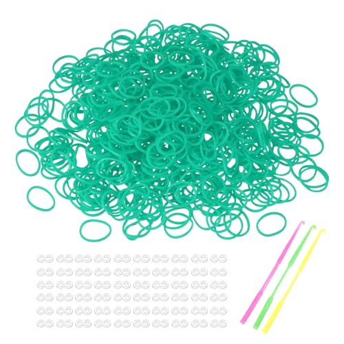 MECCANIXITY 1800 Pcs Loom Rubber Bands Kit with 75 Pcs S-Clips 3-Hooks Rubber Bands Refill Bracelet Making Kits for Weaving DIY Handcrafts Gift, Light Green - color: Light Green