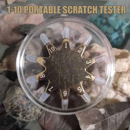 ERICAT 1-10 Portable Scratch Tester, Mohs Hardness Test Kit, Mineral & Rock Hardness Pen with 10 Star Design, Quick Testing and Easy to Operate, Wear-Resistant, for Rock, Mineral, Jewelry Testing