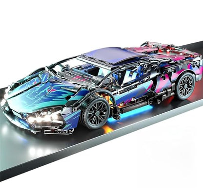 1:14 Race Car Building Sets with LED Light for Adults Men Boys 8+ - style: Static Car with LED
