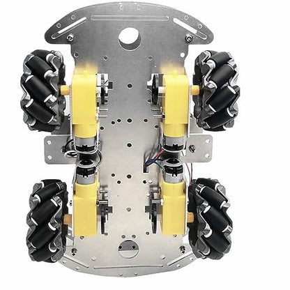 DIY Mecanum Wheel Robot Kit Parts 4WD Omnidirectional Wheels Smart Robot Car Chassis Kit Robotics Accessory for Adult Age 15+ (4Pcs Wheels and 4Pcs TT Motor)