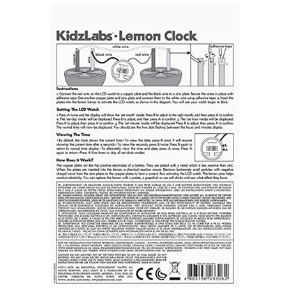 4M Kidzlabs Lemon Powered Clock, Chemical Electrical Science Lab Experiment - STEM Toys Educational Gift for Kids & Teens, Girls & Boys 12 Count (Pack of 1) - style: Lemon Powered Clock