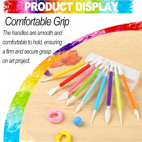 LINPHCEY Air Dry Clay Tools for Kids Ages 8+ Pottery Clay Tool Kit Plastic Clay Sculpting Tools Set for DIY Project, Modeling Polymer Clay Toys – Safe & Easy Grip for Beginners & Craft Lovers