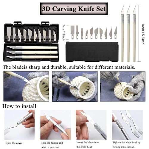 54PCS 3D Printer Tool Kit with Files, Deburring Tool and Electric Polisher - color: Blue 54pcs