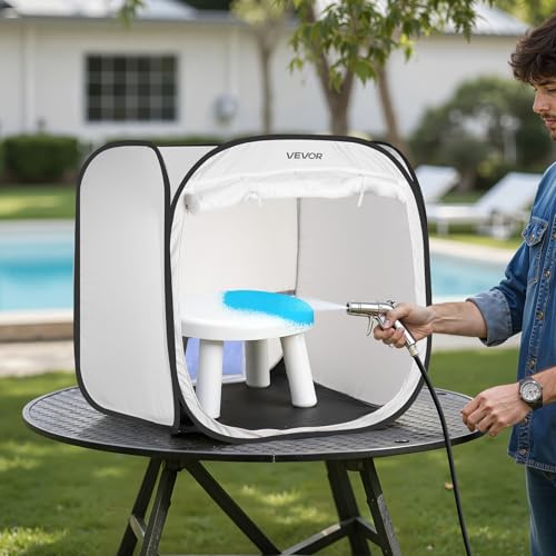 VEVOR Portable Paint Booth Tent, 28.3 x 28.5 x 29.5 inch Pop-Up Portable Spray Paint Tent with Mesh Door, Spray Painting Tents for Cabinets, Chairs, Models, Tables, Pop-Up Design, Efficient Airflow - size: L30*W30*H30inch