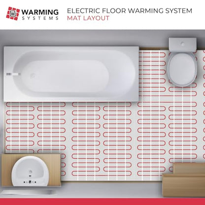 35 Sq Ft 120V Electric Floor Heating System Mat Kit - size: 35 Sq Ft (120 Volt)