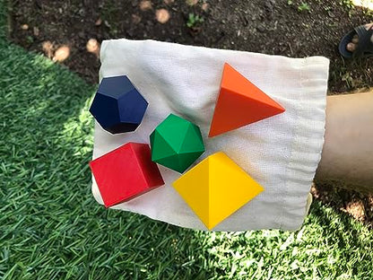 3D Printed Platonic Solids - Cube, Tetrahedron, Octahedron, Dodecahedron, Icosahedron, Pouch Gift