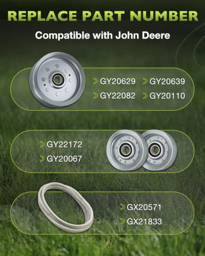 Deck Belt Pulley Kit Fits John Deere 48" Deck D140 D150 L120 L130 LA130 - size: JD Set