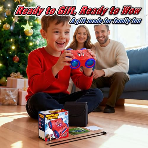 Boy Toys Age 3-12,Binoculars for Kids with Bird Watching Manual&Compass